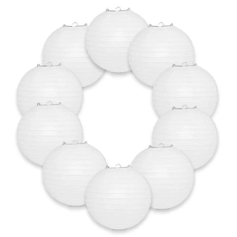 Decorative Edison light bulbs for restaurantsBULK PACK (10) 6" White Round Paper Lanterns, Even Ribbing, Hanging Decoration