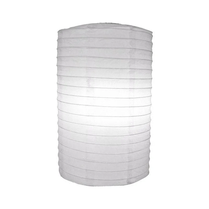 Edison light bulbs for industrial fixtures8" White Cylinder Unique Shaped Paper Lantern