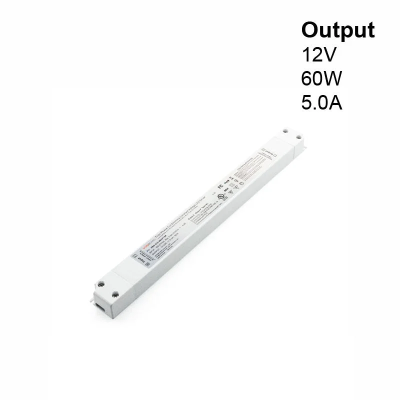 Contemporary track lighting in black finishSuper Slim VBD-012-060VTSP Triac Dimmable Constant Voltage LED Driver, 12V 5A 60W