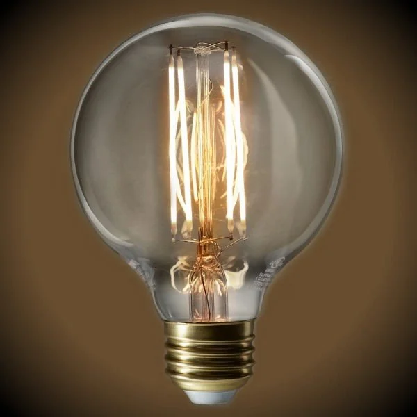 Decorative Edison light bulbs for restaurants12 LED Filament Edison Globe Bulb - G25 Vintage - 7 Watt - Clear - 2700K