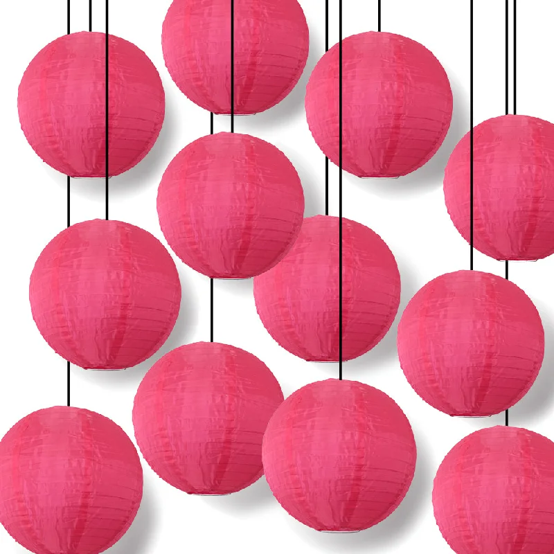 Modern Edison light bulbs with advanced filamentsBULK PACK (12) 24" Hot Pink Shimmering Nylon Lantern, Even Ribbing, Durable, Hanging