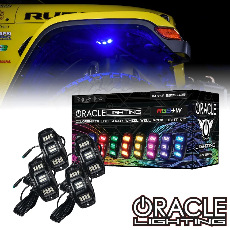 Track lighting for creating a moody atmosphereORACLE Lighting ColorSHIFT RGB+W Underbody Wheel Well Rock Light Kit