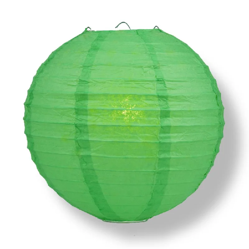 UL listed Edison light bulbs12" Emerald Green Round Paper Lantern, Even Ribbing, Chinese Hanging Wedding & Party Decoration