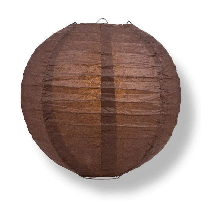 Edison style vintage light bulbsBLOWOUT 30" Brown Jumbo Round Paper Lanterns, Even Ribbing (Value Packs)