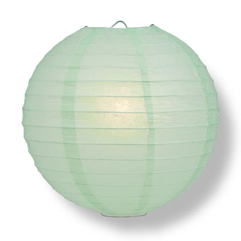 Edison light bulbs for industrial fixtures10" Cool Mint Green Round Paper Lantern, Even Ribbing, Chinese Hanging Wedding & Party Decoration