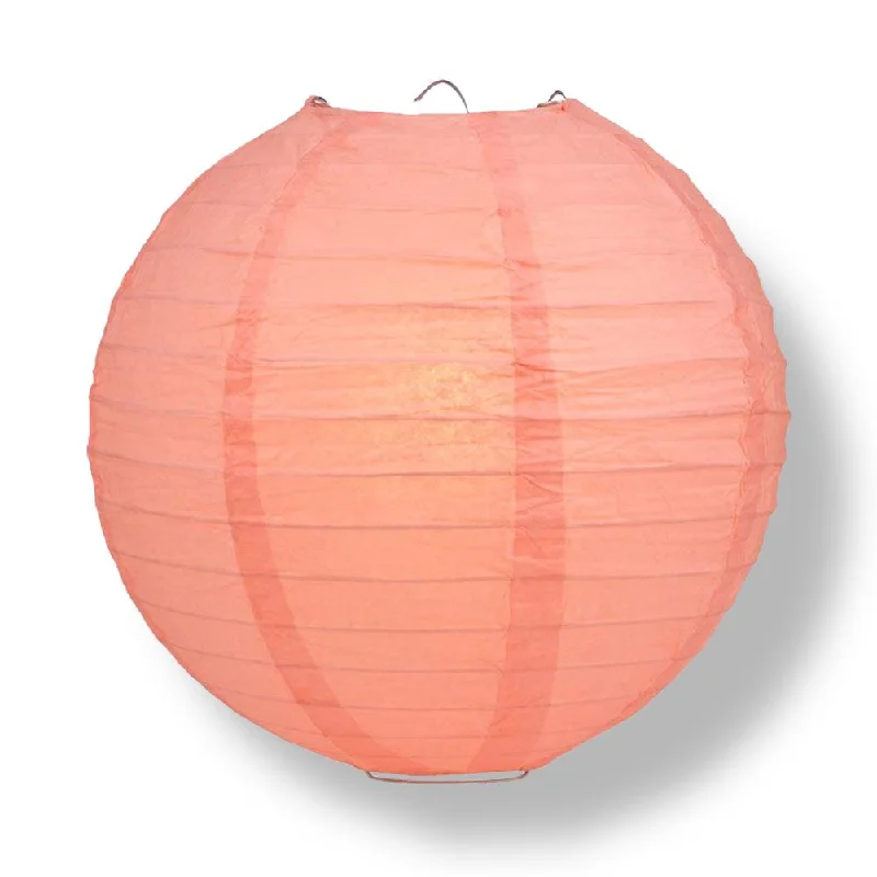 Edison light bulbs for barn lighting20" Roseate / Pink Coral Round Paper Lantern, Even Ribbing, Chinese Hanging Wedding & Party Decoration