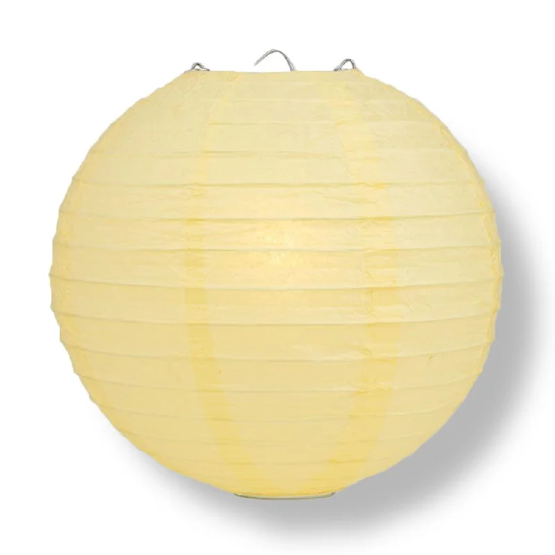 Large size Edison light bulbs for statement pieces20" Lemon Yellow Chiffon Round Paper Lantern, Even Ribbing, Chinese Hanging Wedding & Party Decoration