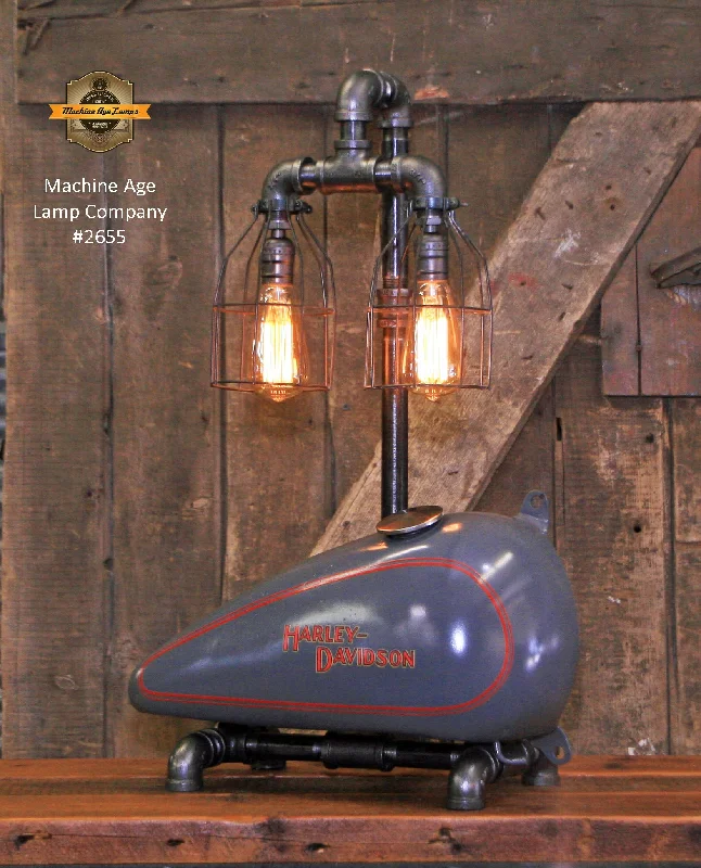 Steampunk Industrial, Motorcycle HD Gas Tank Lamp  #2655