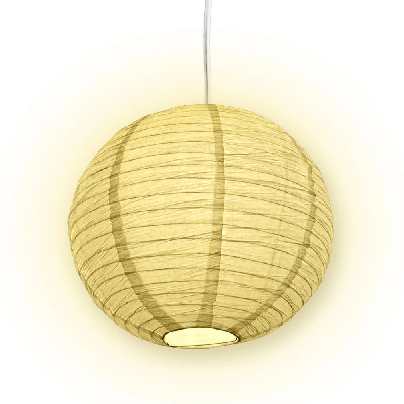 Dimmable LED Edison globe light bulbsCrepe Premium Paper Lantern Pendant Light Cord Kit with G50 Yellow LED Bulb