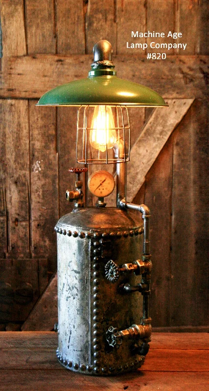 Steampunk Industrial, Antique Hot Water Expansion Tank Lamp #820 - SOLD