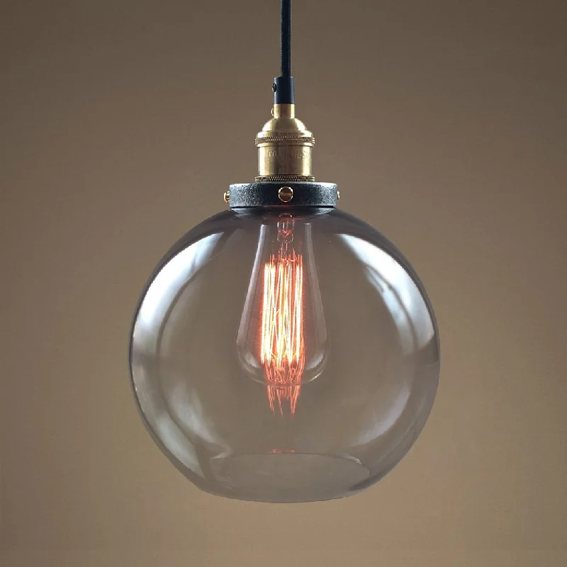 Globe 1 Light Smoke Glass Pendant Light