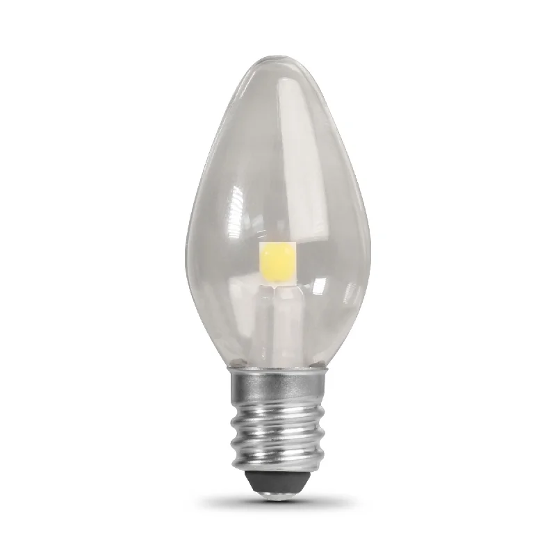 Mercury glass Edison light bulbs0.6W (7W Replacement) Soft White (2700K) C7 Special Use LED Light Bulb (2-Pack)