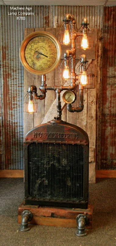 Steampunk Industrial Mccormick Deering Radiator Floor Lamp #780