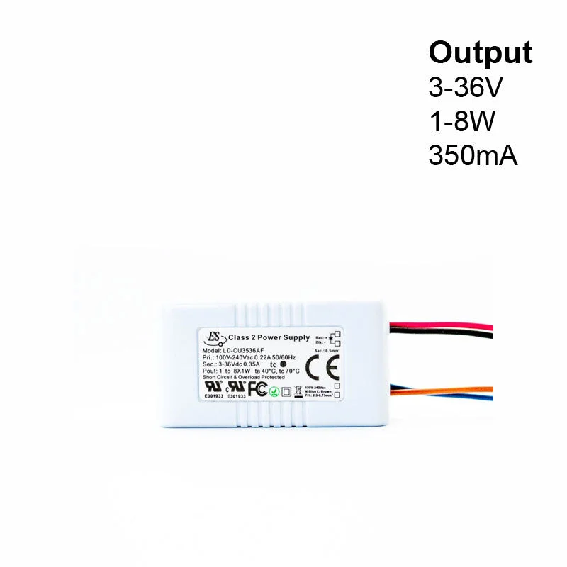 Track lighting for highlighting bookcasesES LD-CU3536AF Non-Dimmable Constant Current LED Driver, 350mA 3-36V 1-8W max