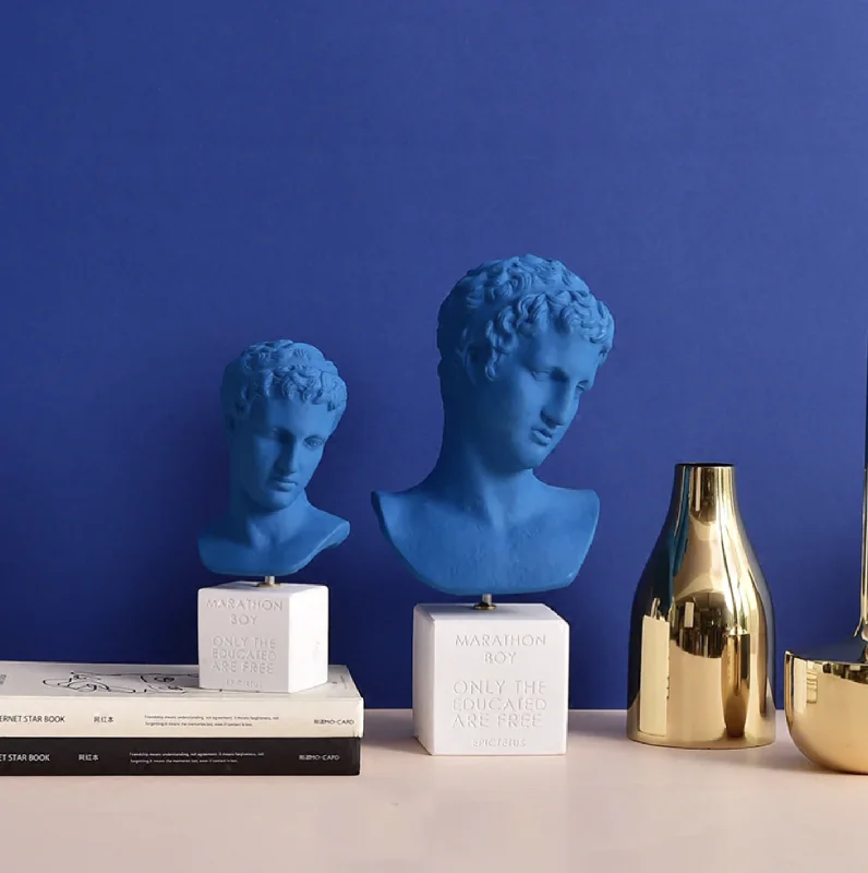 Nickel plated base Edison light bulbsKlein Blue David's Head Statue - Final Sale