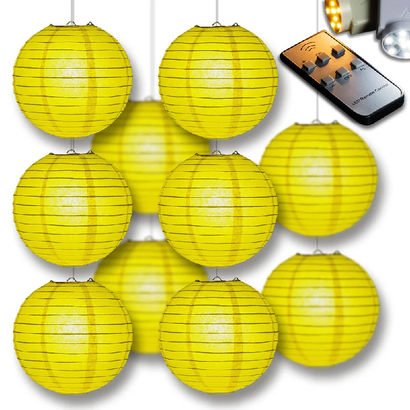 Soft white Edison light bulbsMoonBright Yellow Paper Lantern 10pc Party Pack with Remote Controlled LED Lights Included