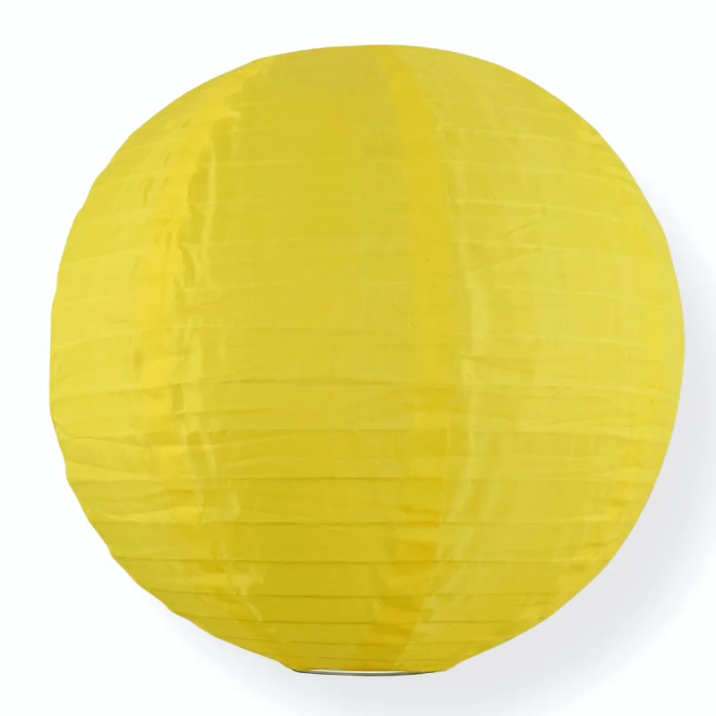 Frosted glass Edison light bulbs10" Yellow Shimmering Nylon Lantern, Even Ribbing, Durable, Hanging