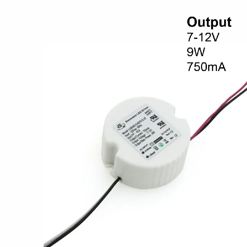 Modern track lighting with LED bulbsES LD009D-CA07512-27 Constant Current LED Driver, 750mA 7-12V 9W max