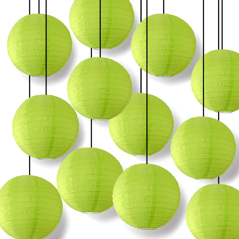 Edison light bulbs for DIY projectsBULK PACK (12) 10" Apple Green Shimmering Nylon Lantern