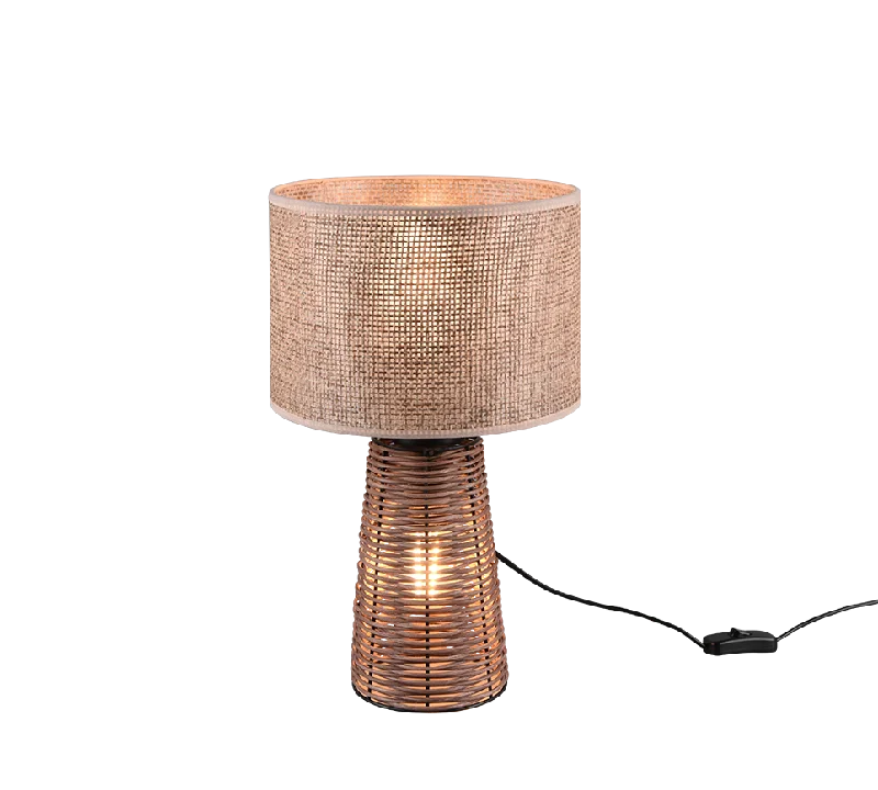 Wireless track lighting for easy installationStraw Table Lamp - Natural Rattan