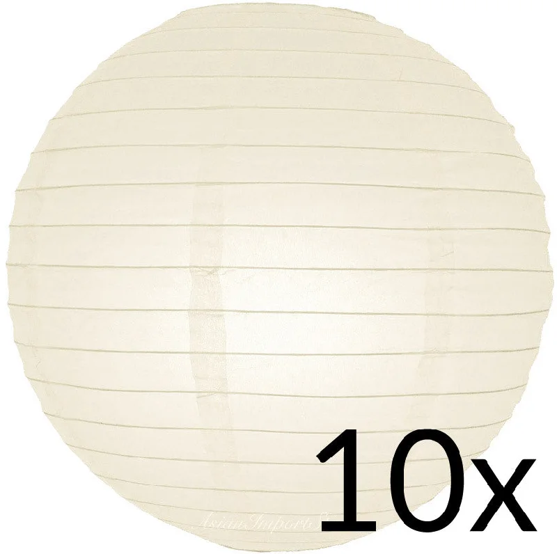 Edison light bulbs for chandeliersBULK PACK (10) 30" Beige / Ivory Jumbo Round Paper Lanterns, Even Ribbing, Chinese Hanging Wedding & Party Decoration