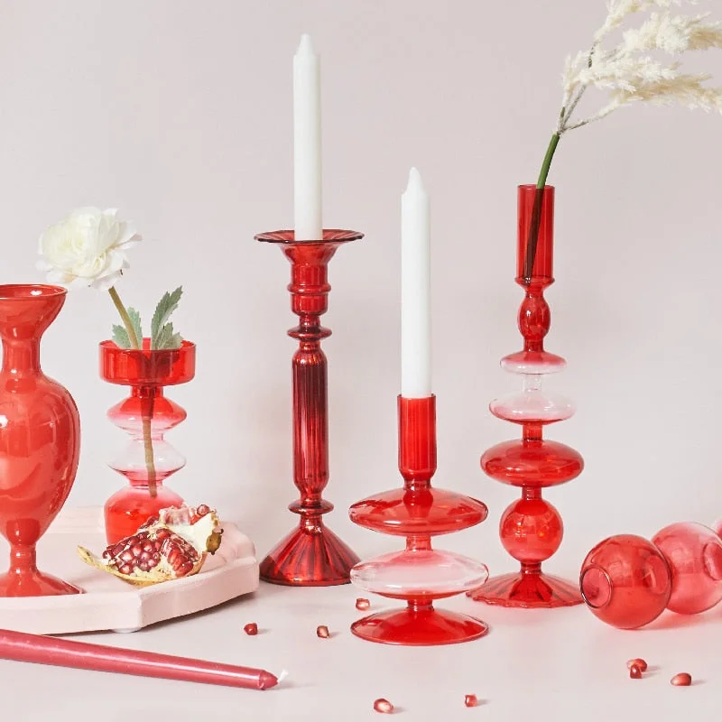 UL listed Edison light bulbsGradient Red Glass Candle Holders - Final Sale