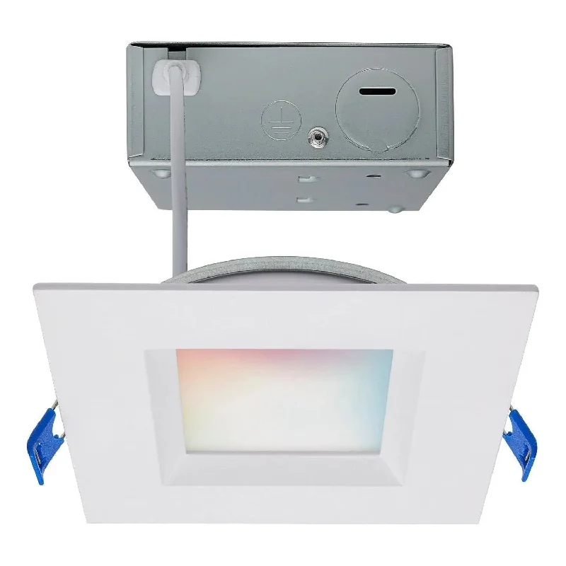 Track lighting with colored glass accentsStarfish WiFi - 9 Watt Square - LED Direct Wire - Low Profile Regress Baffle Downlight