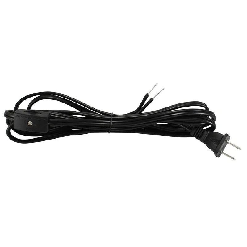 Long lifespan Edison light bulbsBlack Parallel Cord set with on/off line switch and Plug - 9 ft.