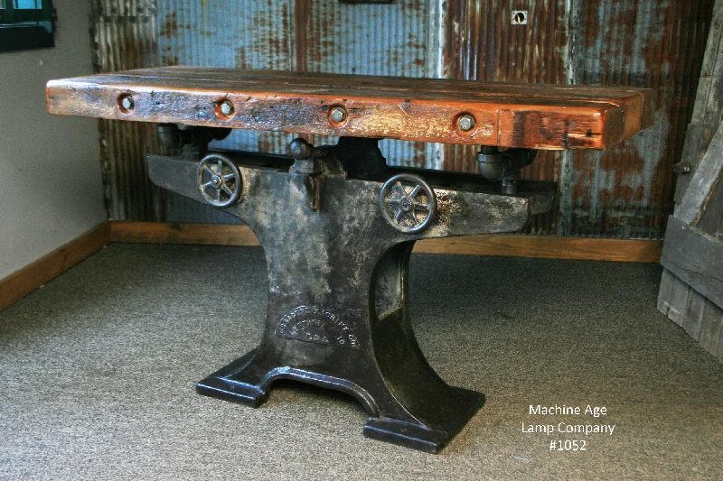 Steampunk Industrial Table, Barn Wood Console #1052 - SOLD