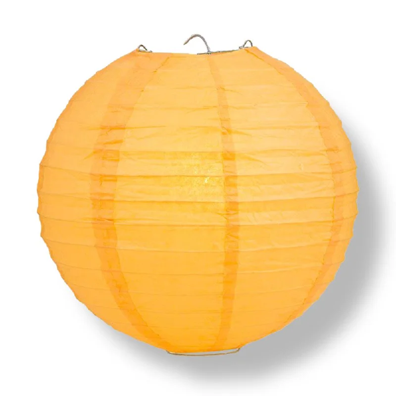 Low wattage Edison light bulbs for ambiance16" Papaya Round Paper Lantern, Even Ribbing, Chinese Hanging Wedding & Party Decoration