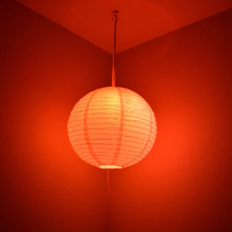 Edison style vintage light bulbsCrepe Premium Paper Lantern Pendant Light Cord Kit with S14 Red LED Bulb