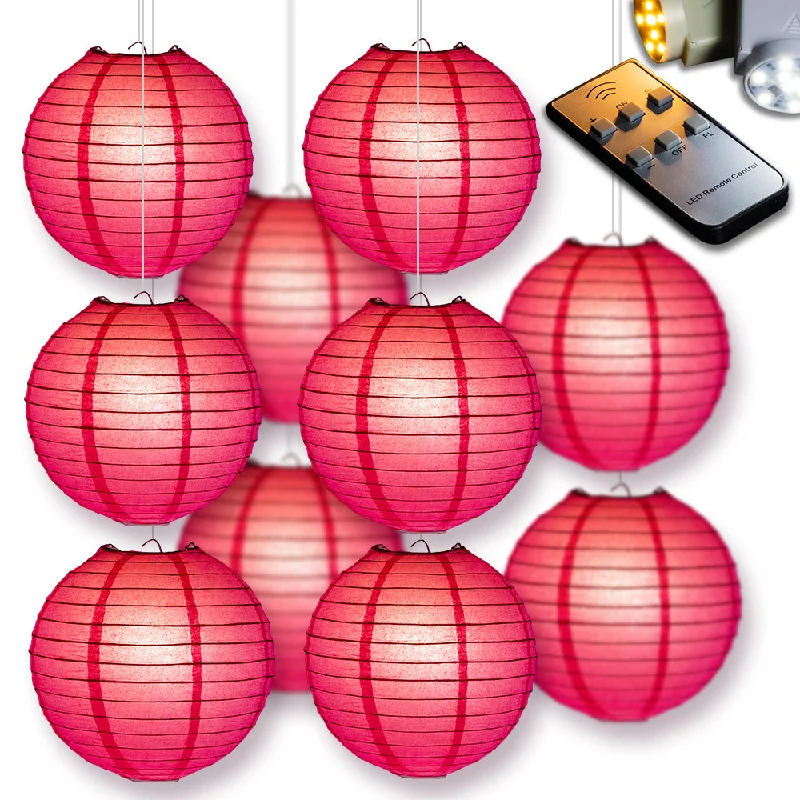 E26 Edison light bulbs with warm glowMoonBright Hot Pink Paper Lantern 10pc Party Pack with Remote Controlled LED Lights Included