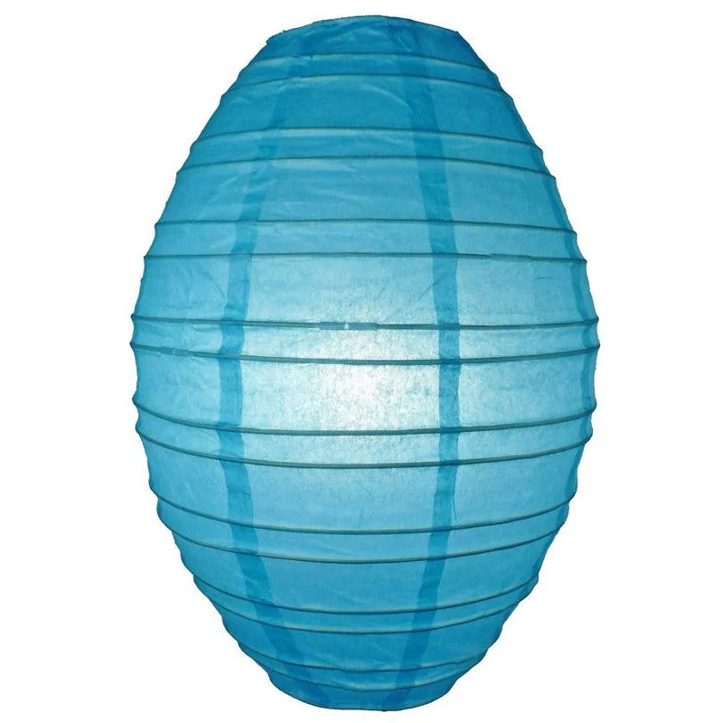 UL listed Edison light bulbsTurquoise Kawaii Unique Oval Egg Shaped Paper Lantern, 10-inch x 14-inch