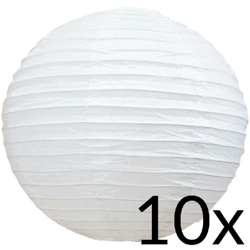 Frosted glass Edison light bulbsBULK PACK (10) 30" White Jumbo Round Paper Lanterns, Even Ribbing, Chinese Hanging Wedding & Party Decoration