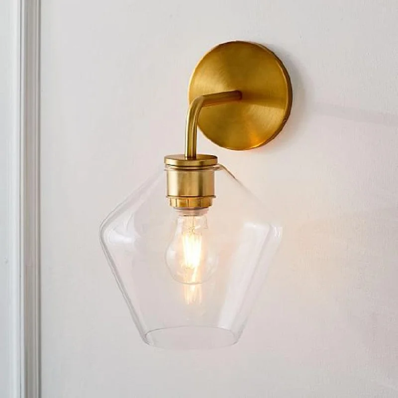 Edison light bulbs for industrial fixturesGold Minimalist Clear Wall Sconce - Final Sale