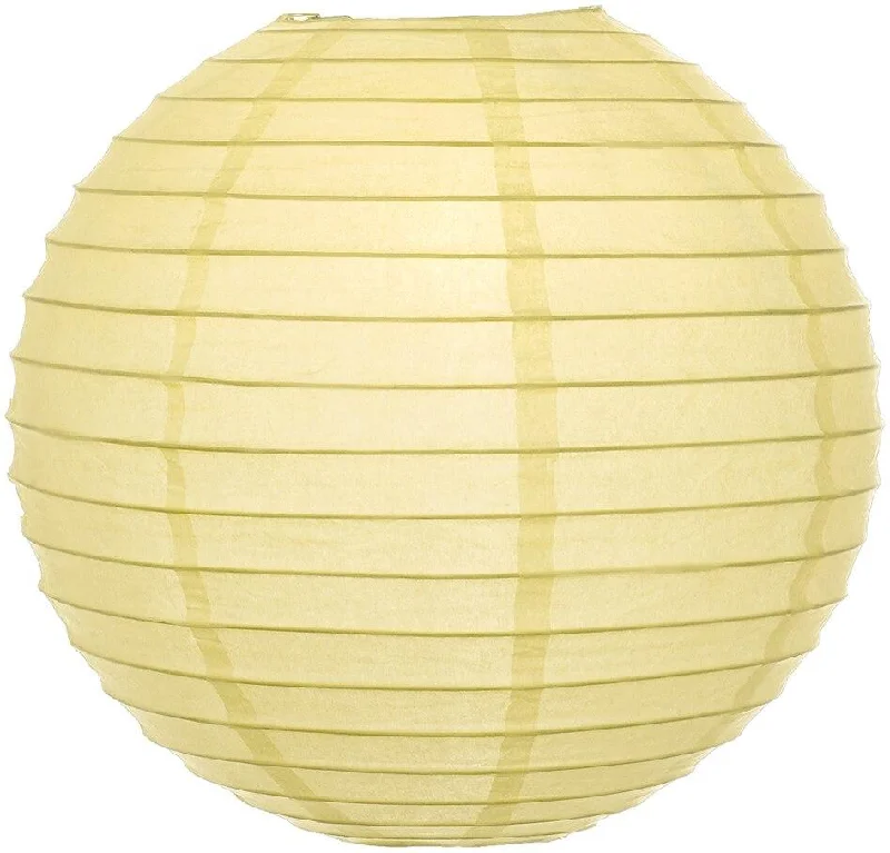 Edison light bulbs for barn lightingBULK PACK (12) 24" Lemon Yellow Chiffon Round Paper Lantern, Even Ribbing, Chinese Hanging Wedding & Party Decoration