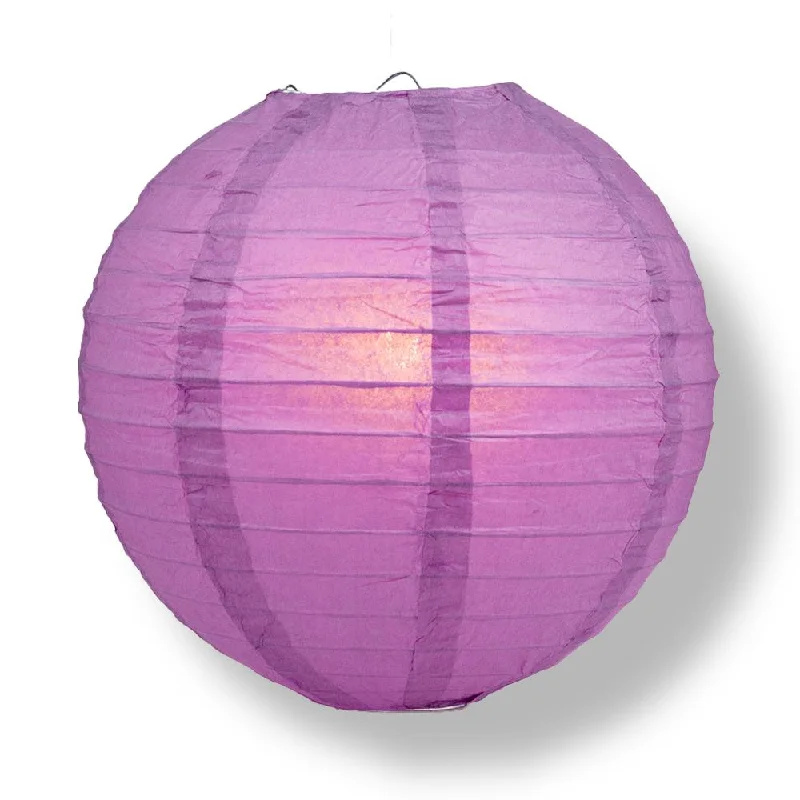 Decorative Edison light bulbs for restaurants24" Violet / Orchid Round Paper Lantern, Even Ribbing, Chinese Hanging Wedding & Party Decoration