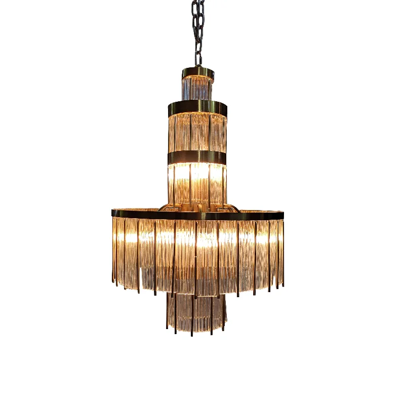 Chandeliers with Murano Glass for a High - End Artistic Touch29" H METAL+CRYSTAL CHANDELIER