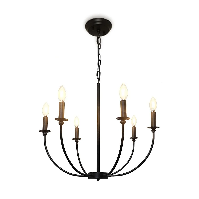 Modern Crystal Chandeliers for Contemporary HomesDepuley 6-Light Black Farmhouse Chandelier, Industrial Iron Chandelier Lighting Fixtures Hanging, Rustic Candle Ceiling Pendant Light Fixture