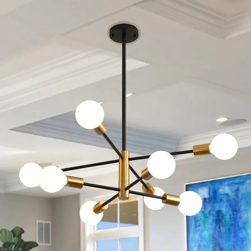 Chandeliers for Dining Rooms to Set the Mood for Meals8/10/12-Light Modern Sputnik Linear Chandelier