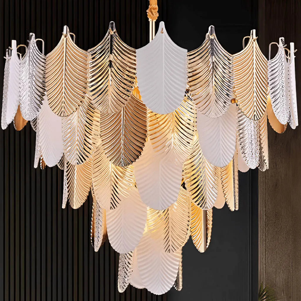 Ceiling - Mounted Chandeliers for Standard CeilingsAlura Petal Brass Finish Crystal Chandelier (AM415)