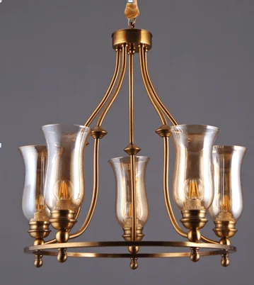 Traditional Brass Chandeliers for Classic InteriorsAutumn Lantern Glass and Metal Chandelier (D88008-5)