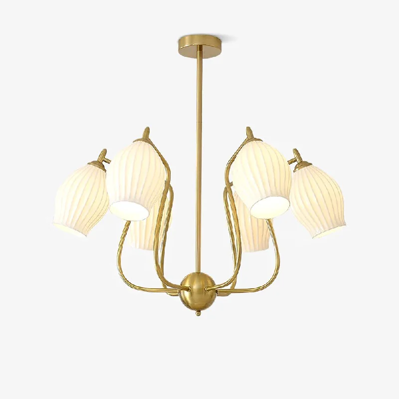 Chandeliers with Murano Glass for a High - End Artistic TouchCeramic Ribbed Chandelier