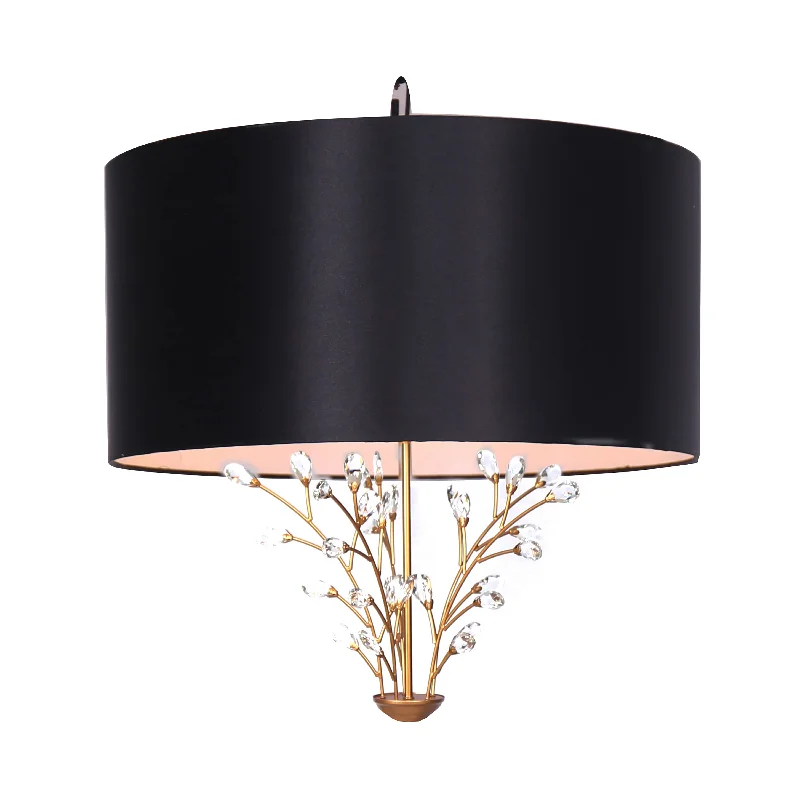 Chandeliers with Metal Frames in Black FinishCRYSTAL FLOWER CHANDELIER, GOLD