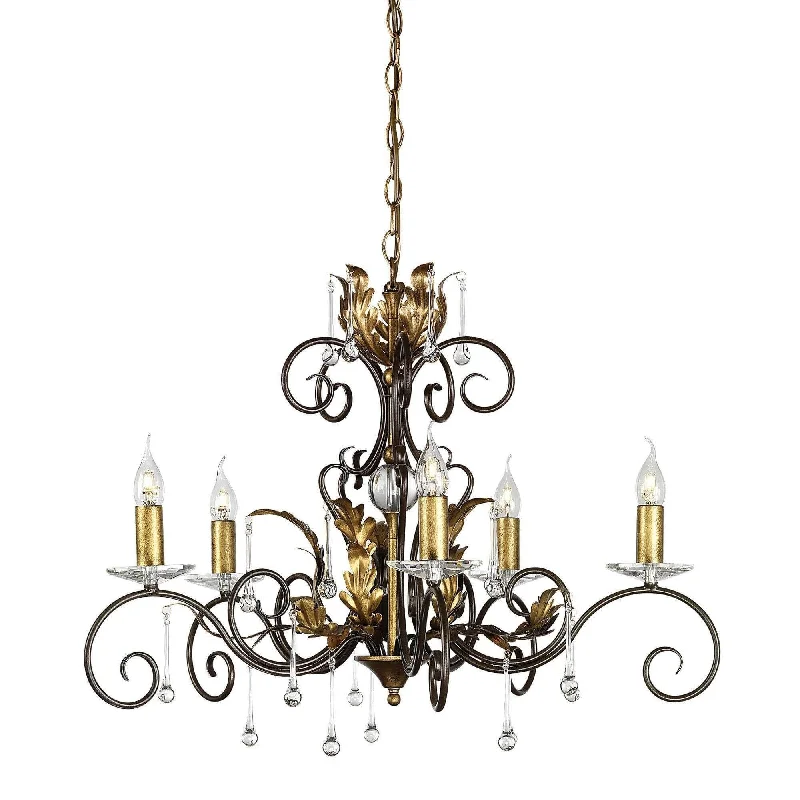 French Country Chandeliers with a Romantic AuraAmarilli 5 Light Gold & Bronze Chandelier Ceiling Light