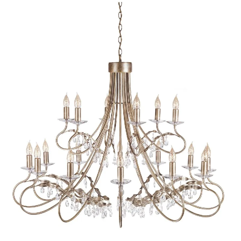 Chandeliers with Metal Frames in Gold FinishElstead Christina 18 Light Chandelier - Silver & Gold