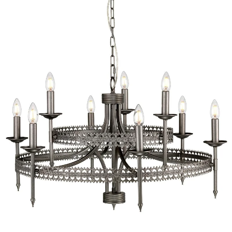 LED Chandeliers for Energy - Efficient LightingElstead Lighting Crown 9 Light Silver Chandelier Ceiling Light