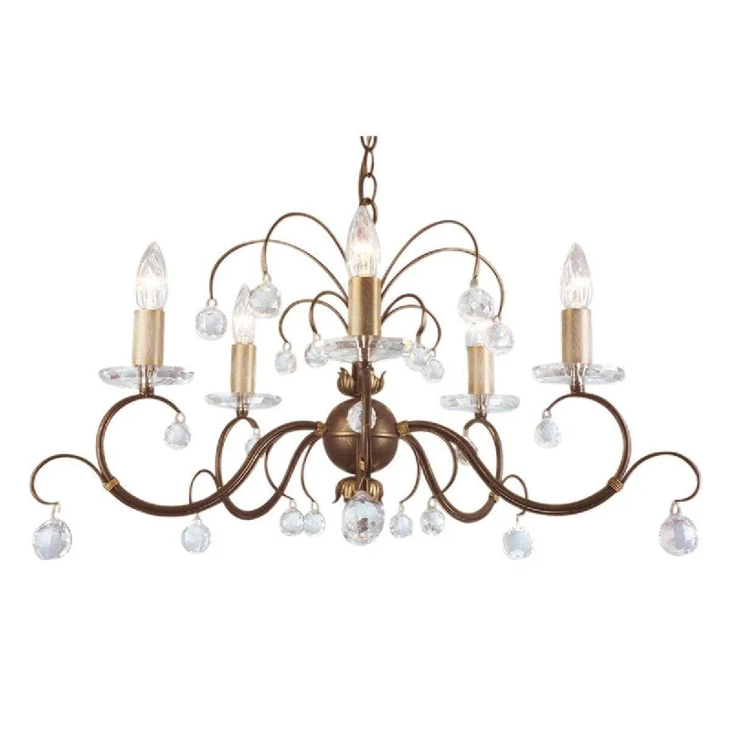 Ceiling - Mounted Chandeliers for Standard CeilingsLunetta Bronze 5 Light Chandelier - Elstead Lighting