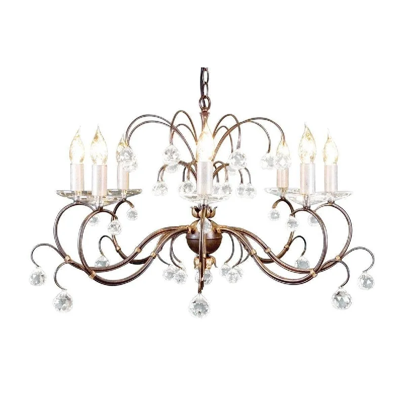 Chandeliers with Metal Frames in Gold FinishLunetta Bronze 8 Light Chandelier - Elstead Lighting