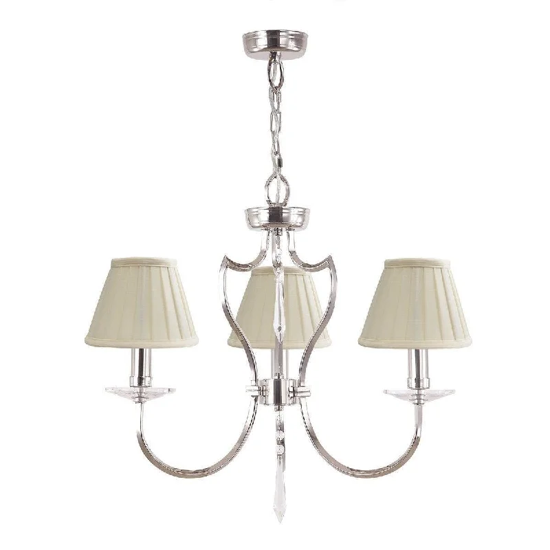 Art Deco Chandeliers for a Retro - Glam LookElstead Pimlico Polished Nickel 3 Light Chandelier